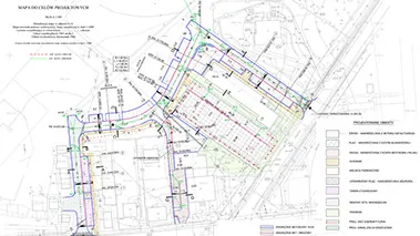 Układ drogowy i zagospodarowanie terenów w centrum Chełmka